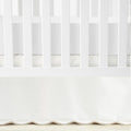 Coastal Chic Scalloped Edge Baby Crib Skirt Single 28" W x 52" L +16" Drop Neutral - White Crib Skirt - Baby