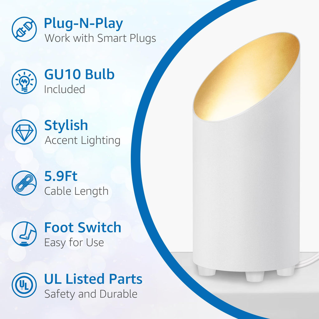 2 Pack Uplighting Indoor Floor Can Light, 5W Up Lights with 2700K LED GU10 Bulbs, Uplights Floor Spot Lights Indoor