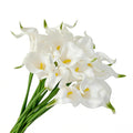 10 Stems Real Touch Calla Lily Artificial Flowers, 15.7in White Faux Calla Lilies with PU Blooms and Bendable Stems