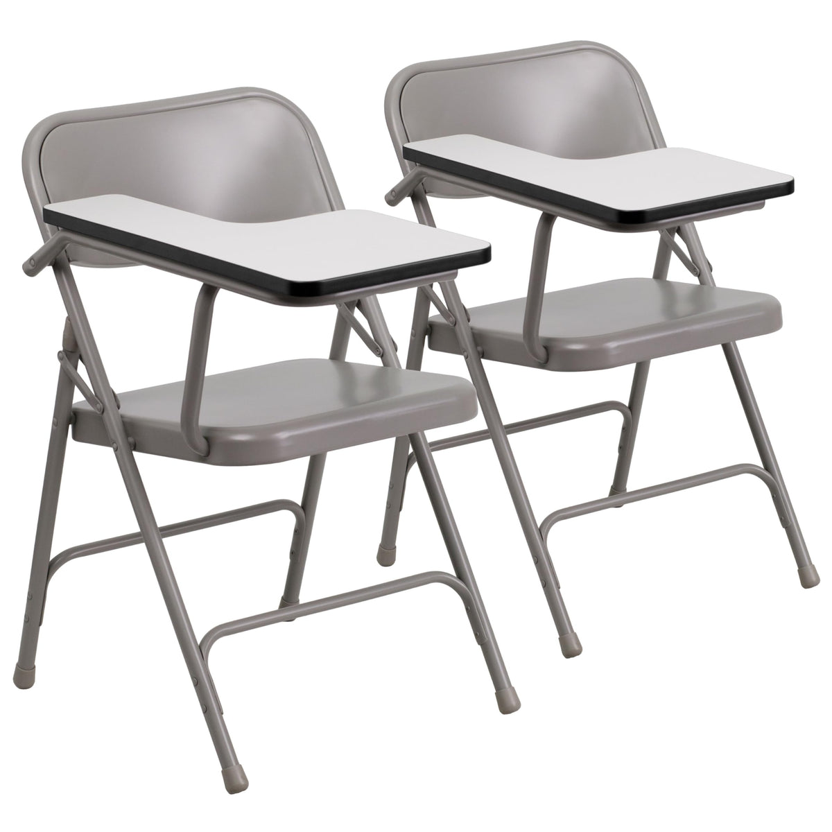 Steel Folding Chair with Right Handed Tablet Arm, 2-Pack