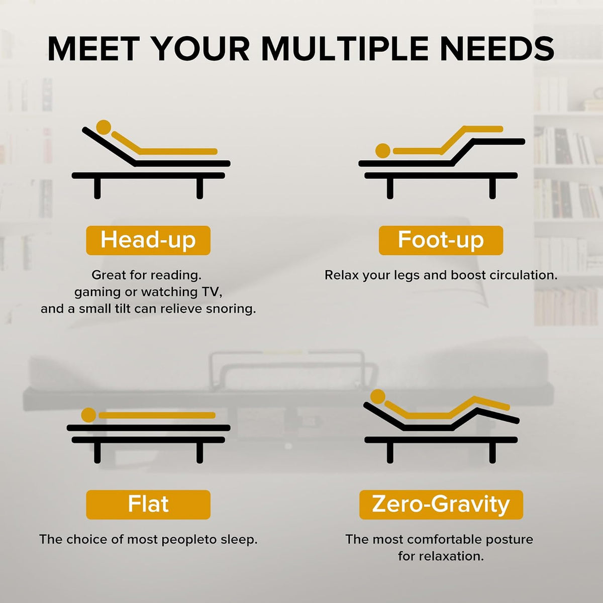 Adjustable Bed Frame King, King Size Adjustable Bed Frame with Remote