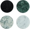 Natural Marble Coaster Round Coasters,3.9" Stone Coaster - Set of 4