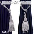 Curtain Tiebacks Tassel Drapery Tie-Backs Rope Holdbacks - 4 Pack