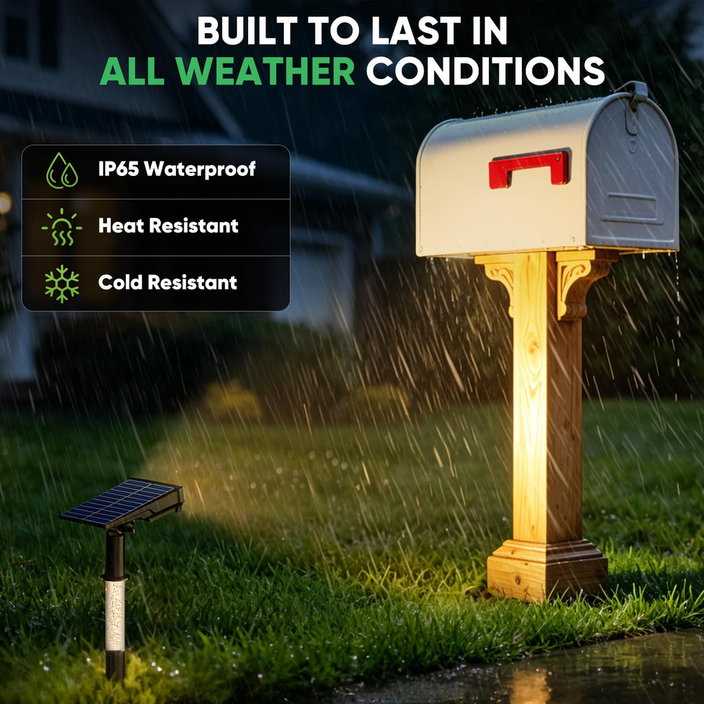 Solar Spot Lights Outdoor Waterproof, Warm White 4 Pack