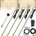 Black LED Shelf Lights, Display Cabinet Lights with Memory Function, 4 Pack x12 Inch Display Lights for Shelves, LED