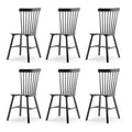Windsor Dining Chair, Dining Chairs Set of 6, Spindle Back Wood Kitchen Chairs Wooden, Farmhouse Dining Chairs, Black