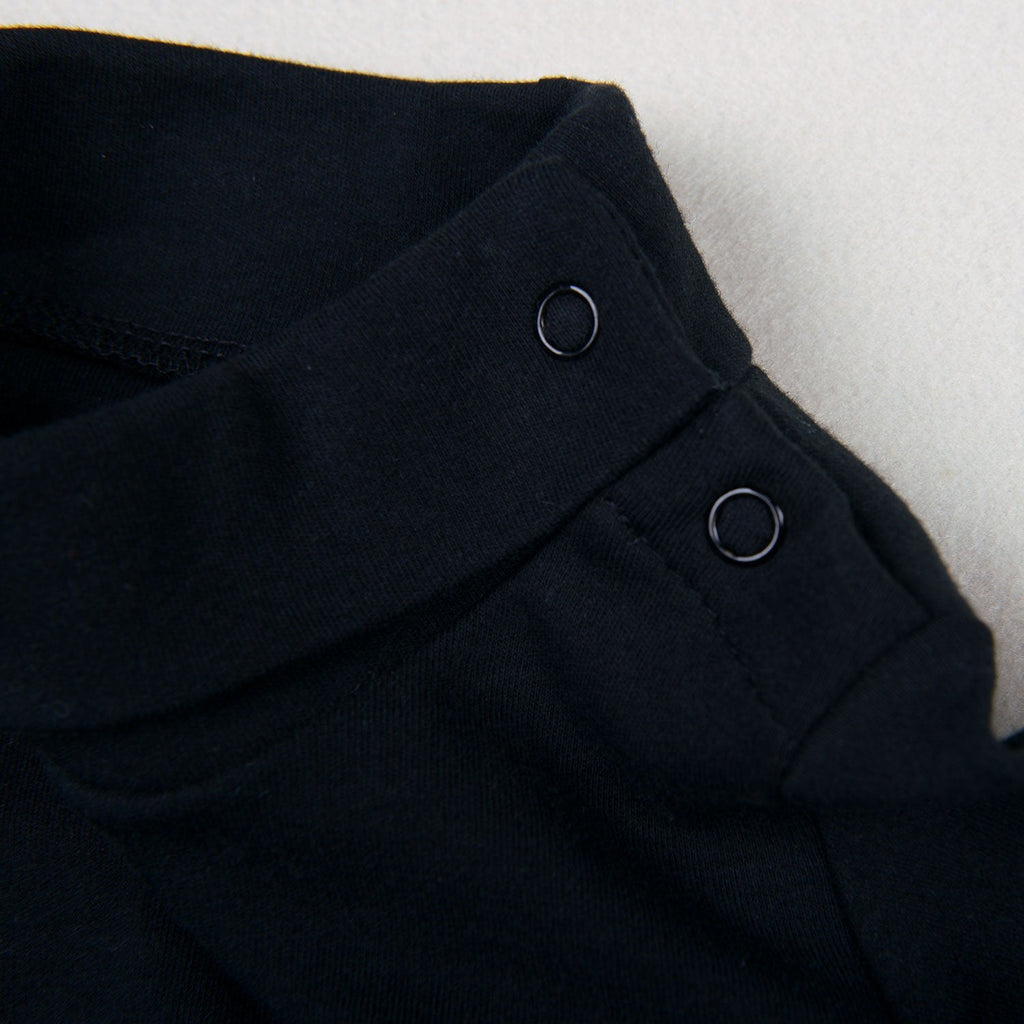 Solid Black Baby Turtleneck Bodysuit Long Sleeve Outfits