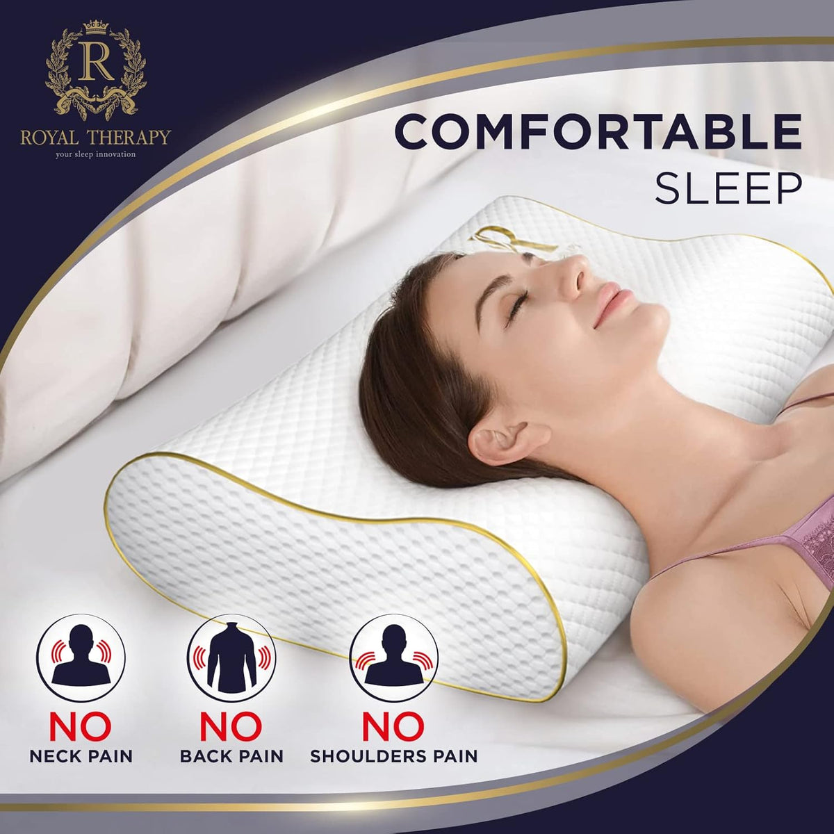 Memory Foam Pillow, King Cervical Pillow for Neck Pain, Contour Pillow, Neck and Shoulder Pain, Side Sleeper, Back
