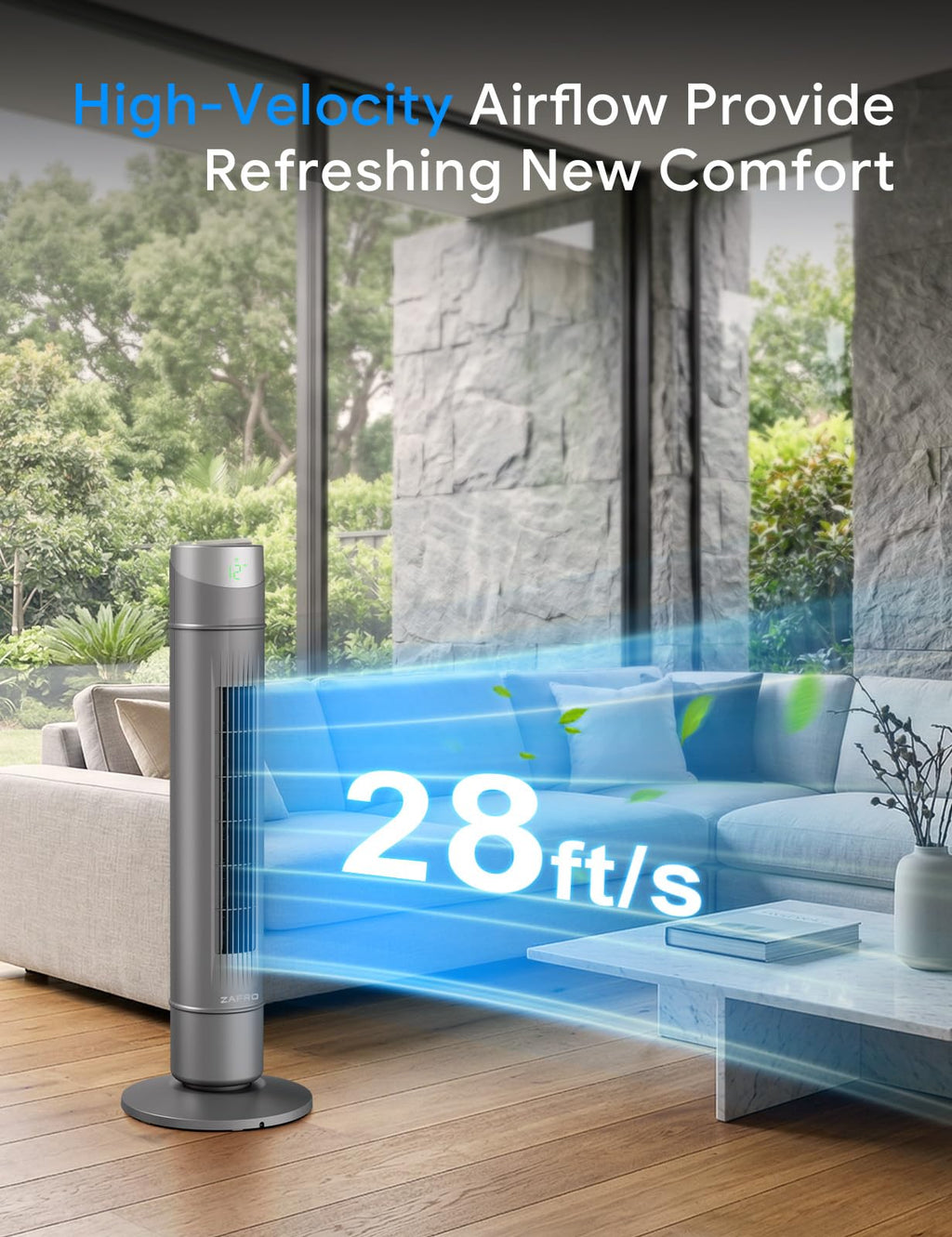 Smart Tower Fan ,Upgraded DC Motor Fans that Blow Cold Air