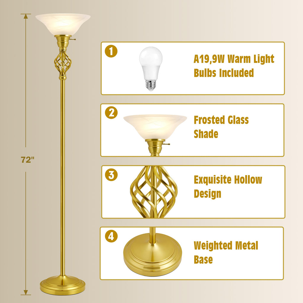 Torchiere Floor Lamp, LED Standing Reading Light