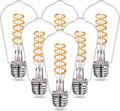 Dimmable ST19 LED Light Bulbs, Warm White 2700K, E26 Base, 6 Pack