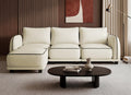 104 Inch L Shaped Modular Sectional Sofa, 4 Seater Modern Cloud Chenille Comfy Couch with Movable Ottoman & 3 Back