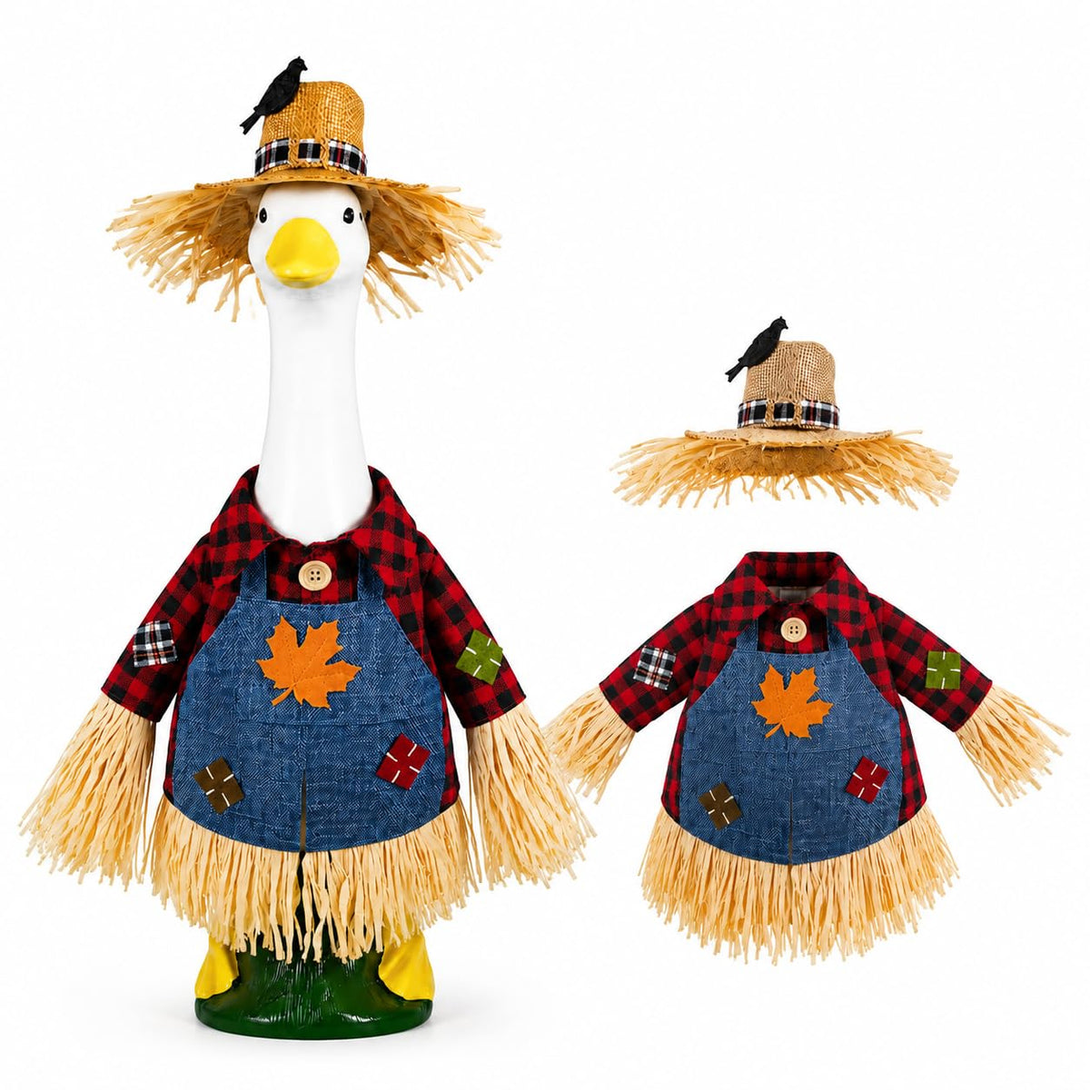 Fall Porch Goose Outfits Fits 23Inch Goose Statue for Outdoor Garden Decor