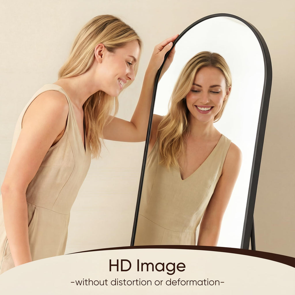 58" x19" Arched Full Length Mirror, Floor Mirror with Stand,Black