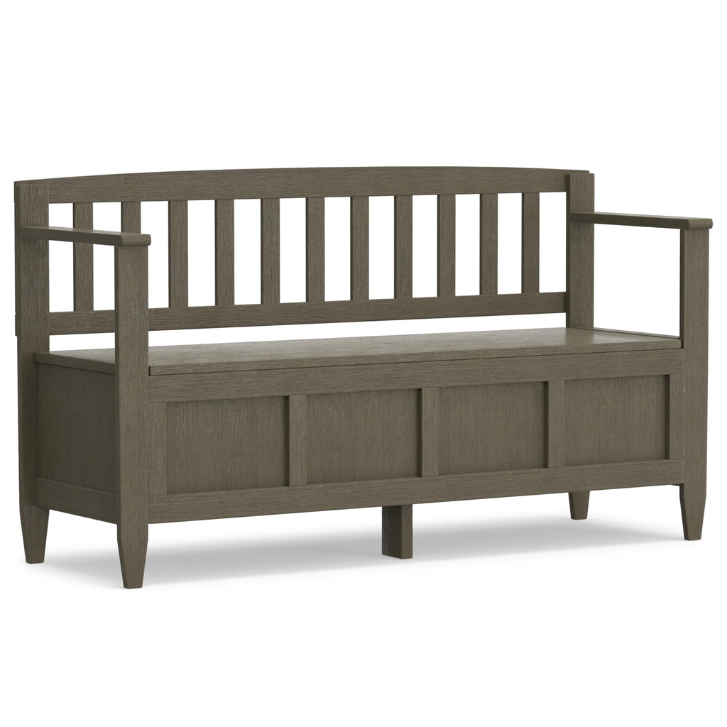 Brooklyn 48" Wide Solid Wood Storage Bench in Farmhouse Grey