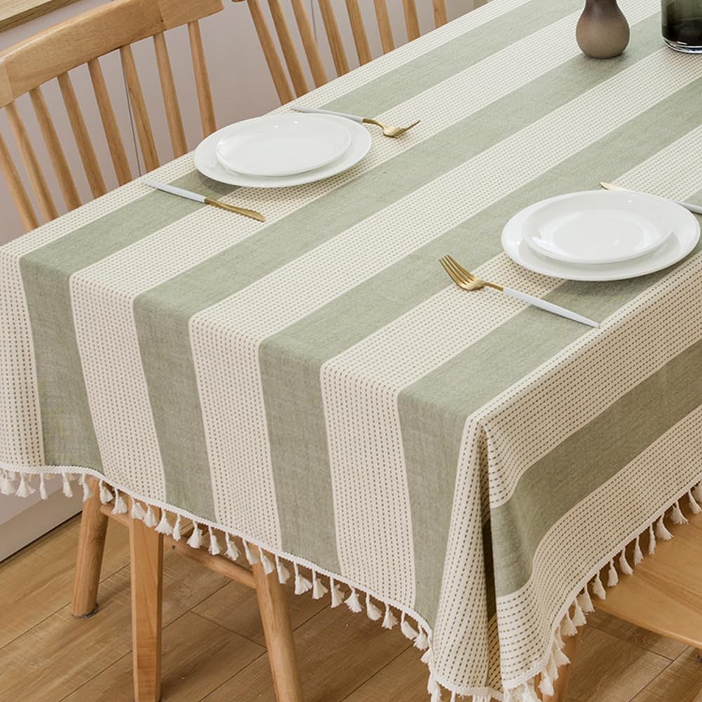 Cotton Square Tablecloth Sage Green Striped Tablecloths Ourdoor Table Cloth Square Tables Cloth Tablecloth for Card