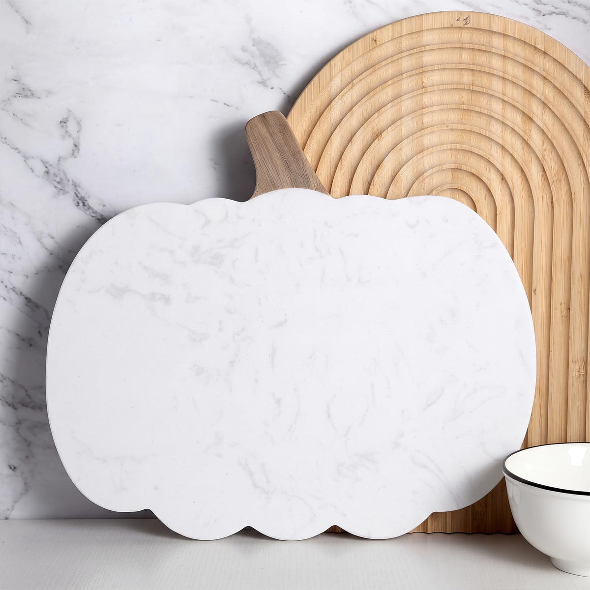 Pumpkin Marble Cutting Board 11 x 9.8 Inch Marble Cheese Board