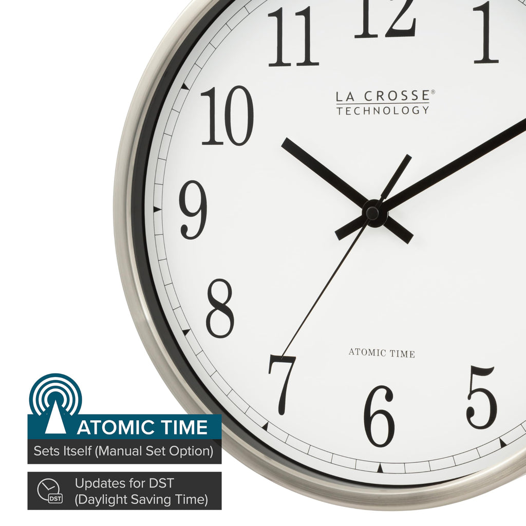 Inspired Nelson Style 12 Inch Atomic Analog Wall Clock, Aluminum