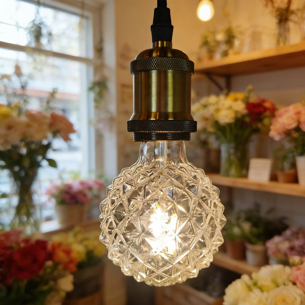 Classic Edison LED Bulb G30, 4W (40W Equivalent), 400 Lumens, 2700K Warm White, Durian Shape, E26 Base, 110-130V