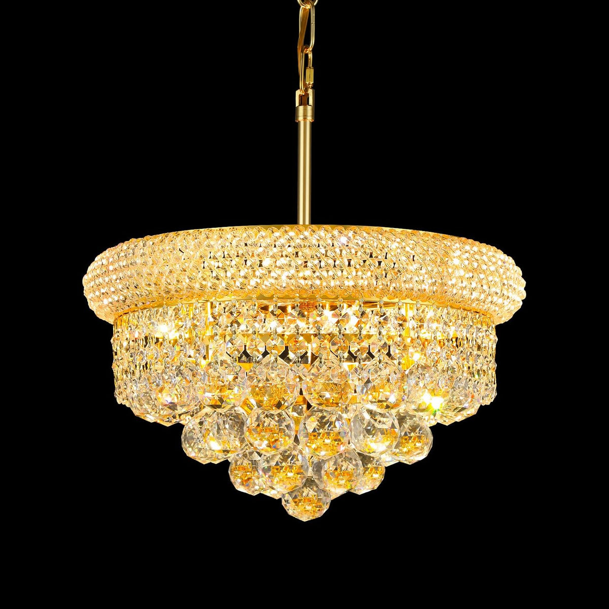 French Empire Crystal Chandelier for Dining Rooms, Classic Draped-Crystal Form