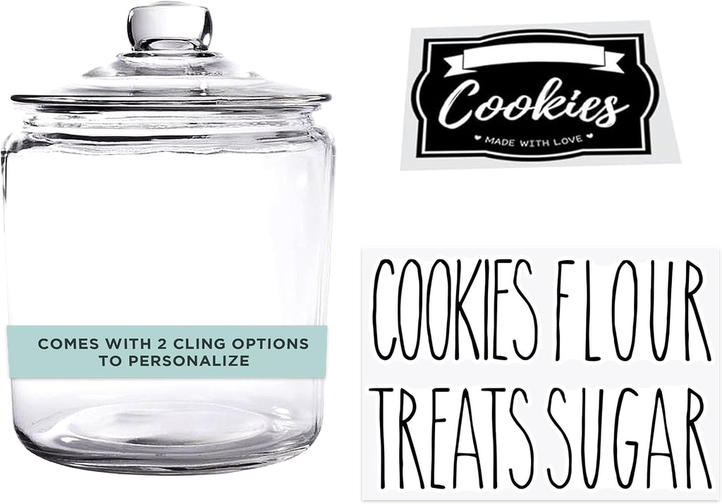 1 Gallon Cookie Jar Countertop| Airtight Glass Storage Jars for Candy, Coffee, Dog Treats| Large Glass Apothecary