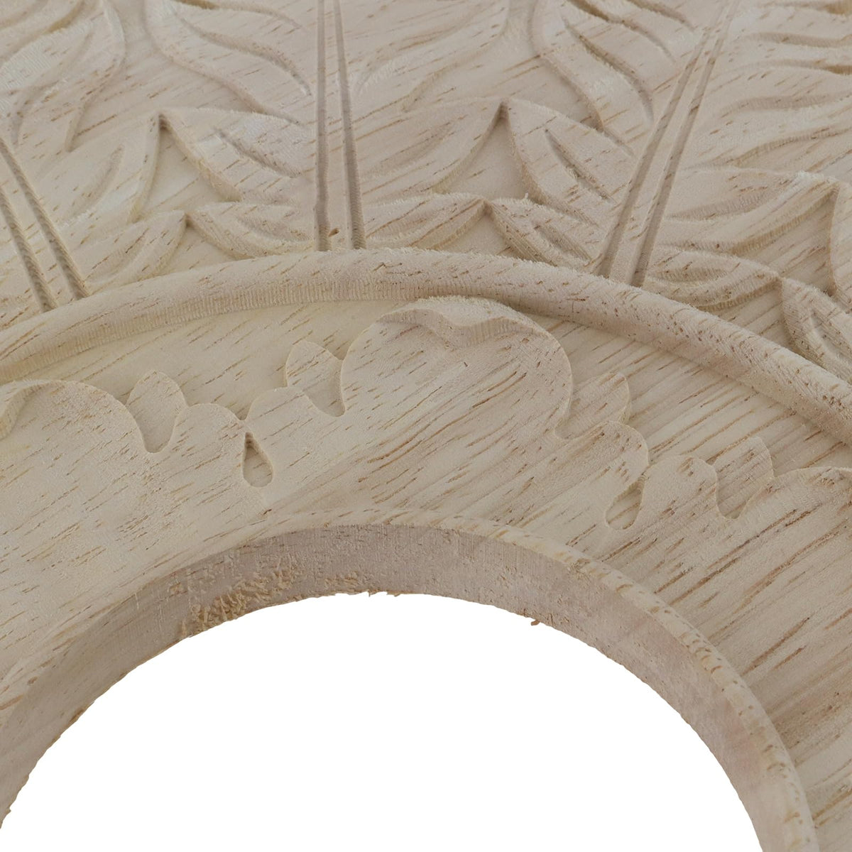 Wood Ceiling Medallion 3.15" ID,Natural Unfinished,12.6"OD x 0.55"T