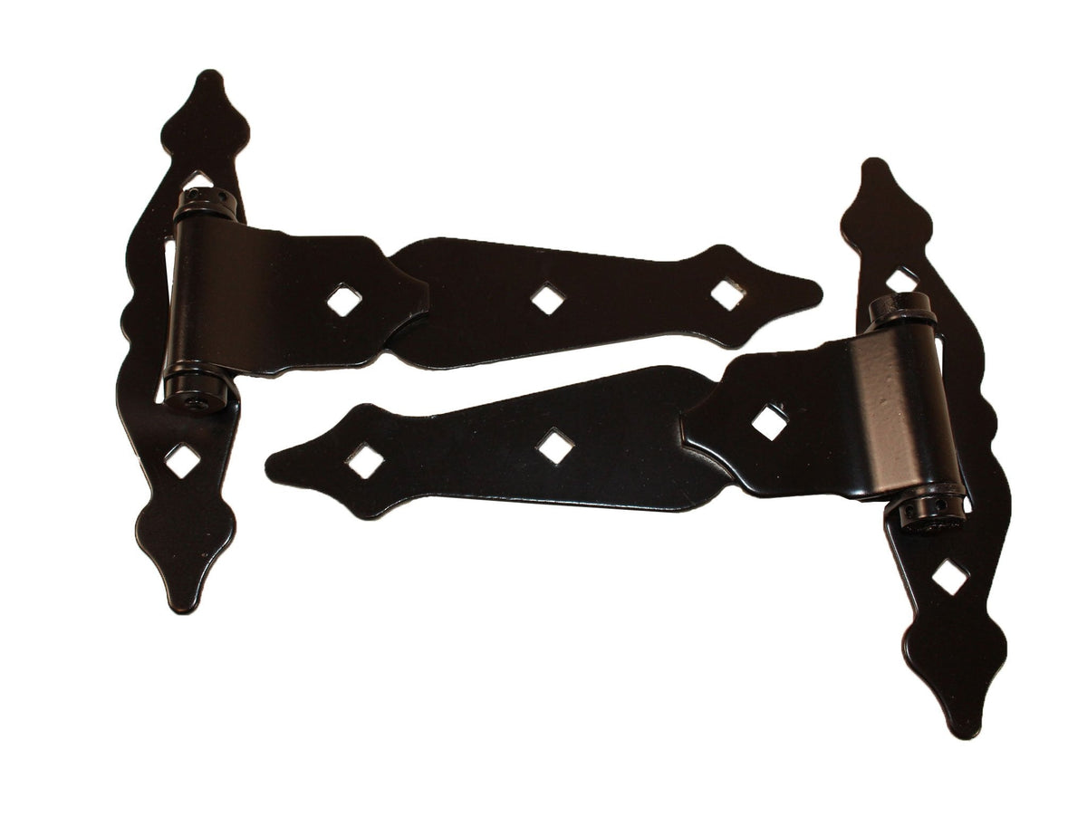 Heavy Duty Decorative 8" gate Hinge (1 Pair) w/Hardware Adjustable self Closing