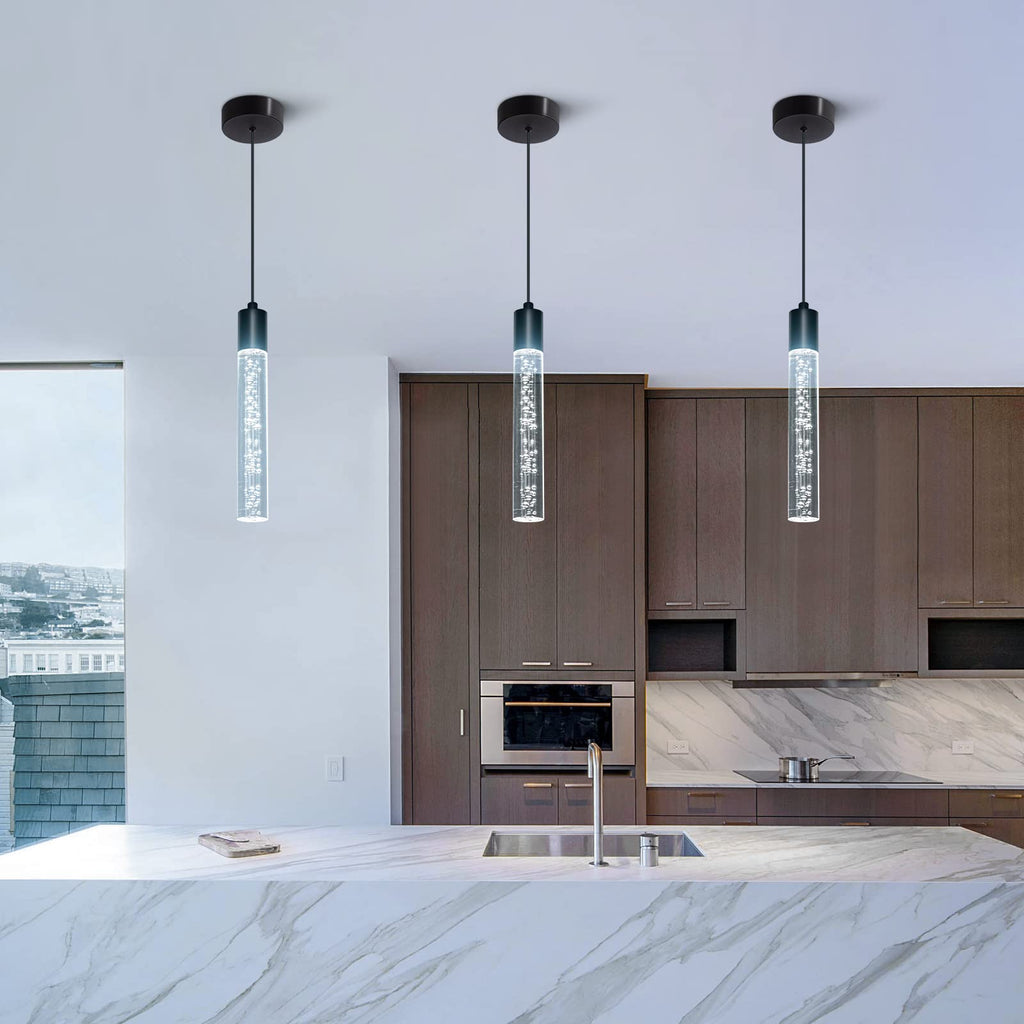 Inspired Nelson Style 3 Pack Mini Pendent Spot Lights, Black Pendant Lights Modern LED Kitchen Island Light, Unique Bubble Pendant Light