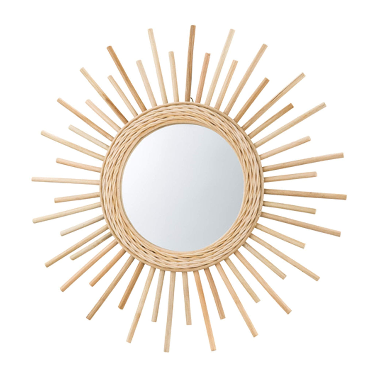 Kk Mirror, Natural, Diameter 23.6 inches (60 cm), Rattan Mirror