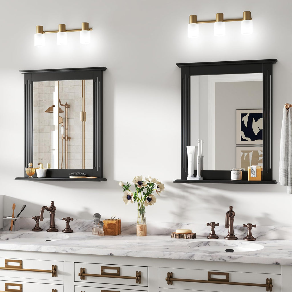 Bathroom Mirror with Shelf, Rectangle Over Sink Mirror