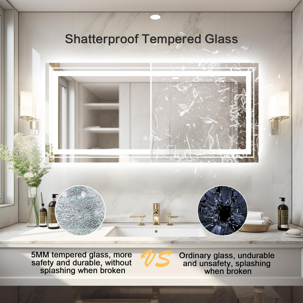 72" x 36" LED Bathroom Mirror with Light