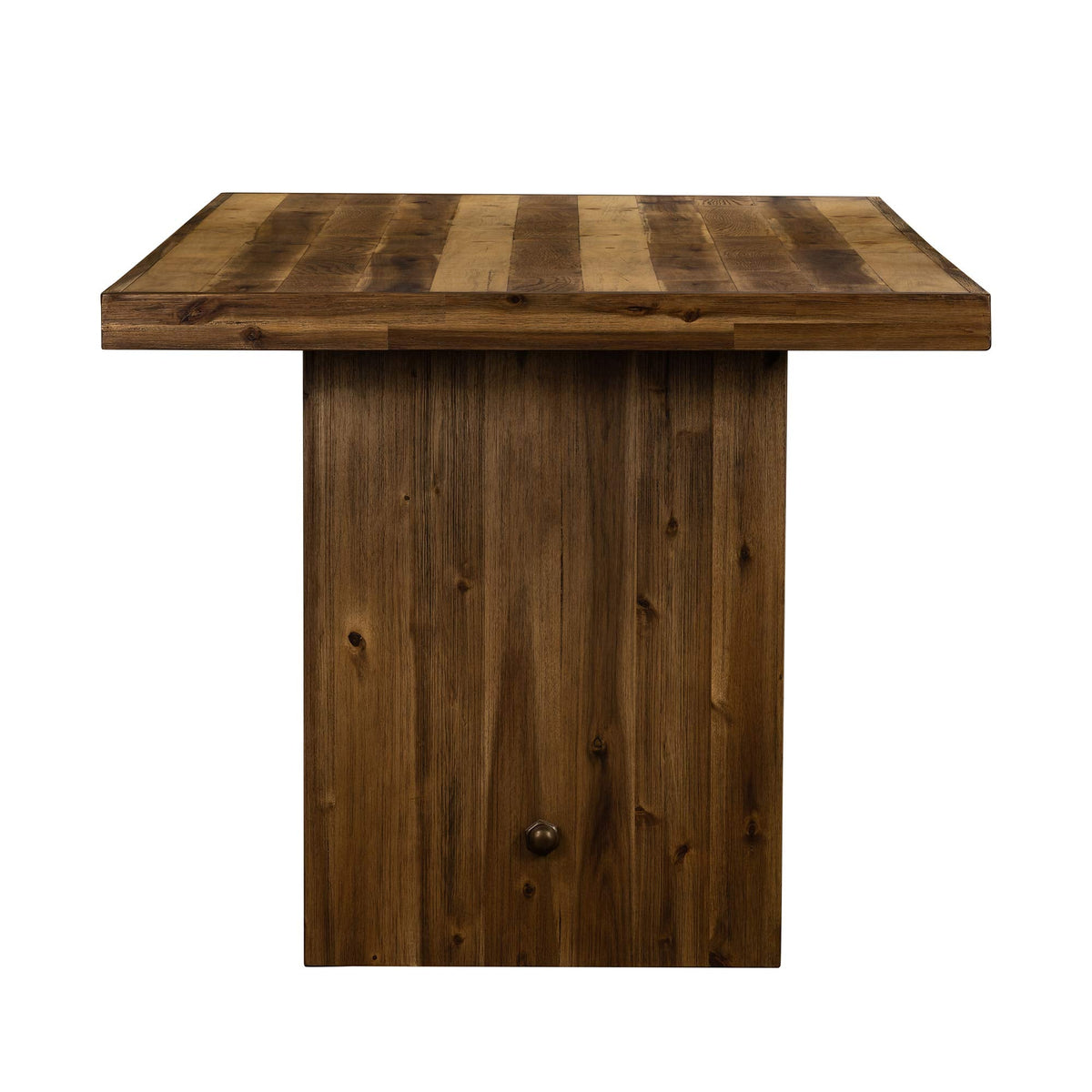 Superb Mixed Wood Dining Room Kitchen Table, 76" Wide, Rustic