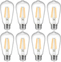 Vintage LED Edison Bulbs, 6W, Equivalent 60W, Non-Dimmable, Warm White 2700K, ST58 Antique LED Filament Bulbs