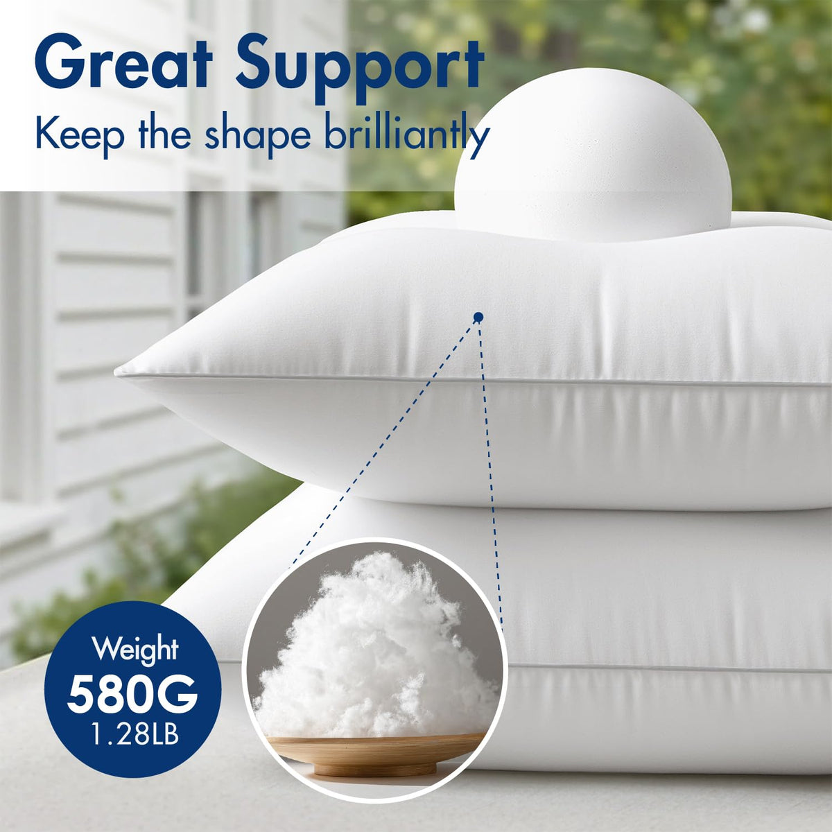 Pack of 4 18x18 Outdoor Square Pillow Inserts Sofa Garden