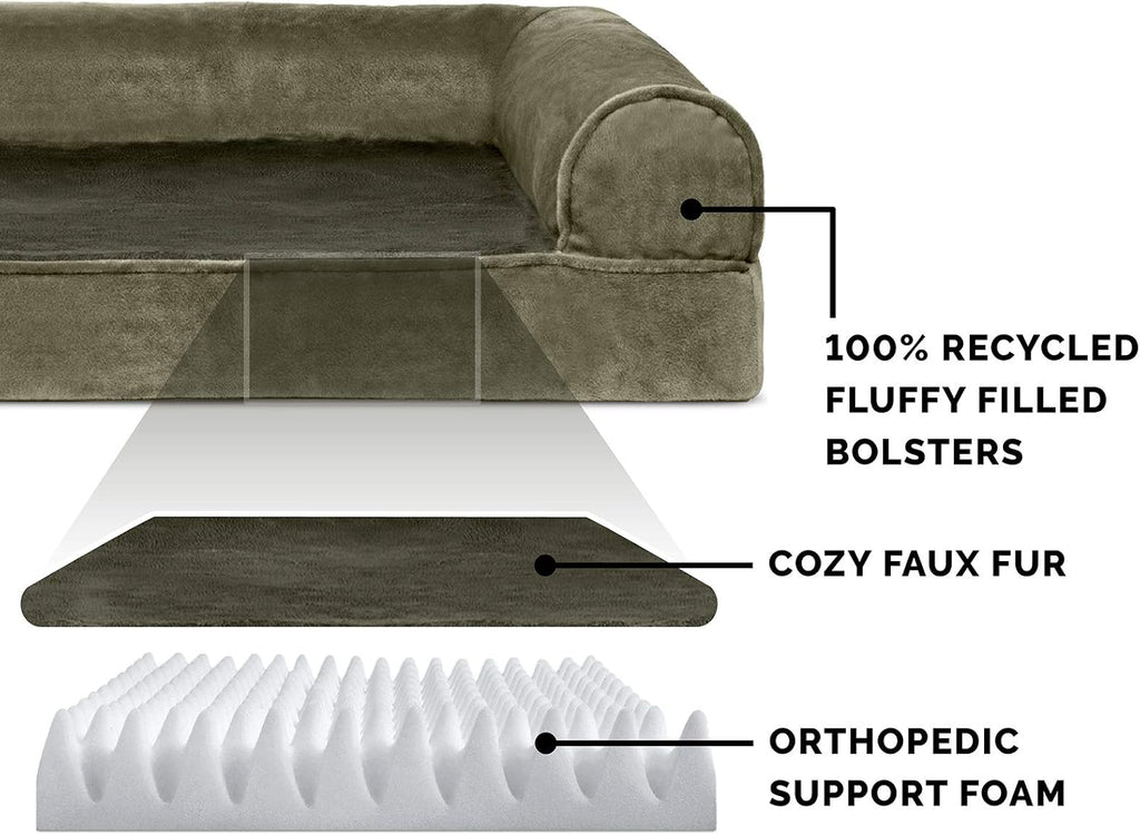 Dog Bed Sofa Sofa - Dark Sage, Large W/Same Size Waterproof Liner