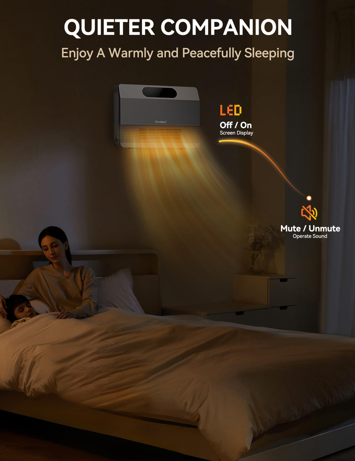 Smart Wall Heater, 1500W Fast Heating Space Heater with ALCI Plug