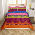 Boho Duvet Cover Paisley Floral Bedding Set, Luxurious Mexican Style Comforter Cover Set Full Size Bohemian