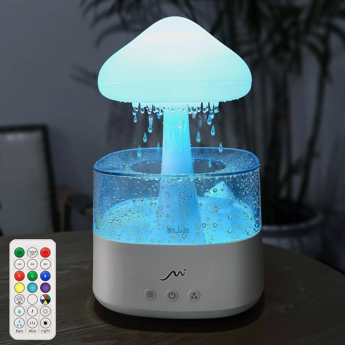 Rain Cloud Humidifier with Remote Control, Built-in Sound Speaker, Aromatherapy Water Drip Diffuser, LED Night Light