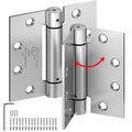 2-Pack 4.5 Inch Self Closing Door Hinges with Square Corners, Brushed Nickel