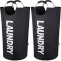 2-Pack Large Laundry Basket, Laundry Hamper Bag with Handles, 115L, Black