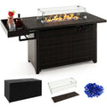 52 Inch 50, 000 BTU Patio Propane Fire Pit Table with Wind Guard