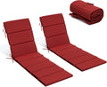Chaise Lounge Cushion Outdoor Set of 2 72''Lx21''W, Water Resistant Foldable Patio Lounge Chair Cushions with Straps