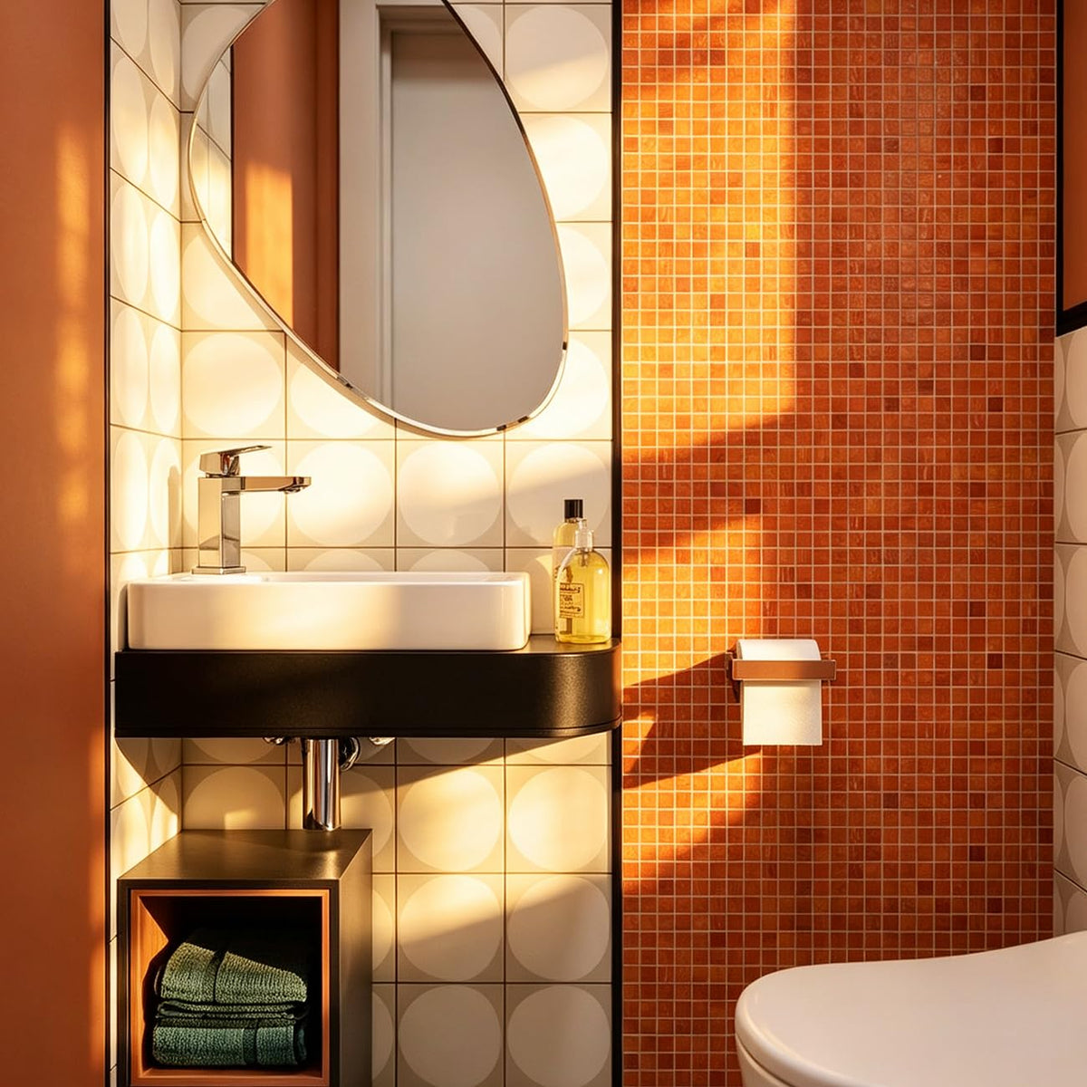 11.5 sq.ft Orange Glass Mosaic Tile , Pool, Kitchen Backsplash