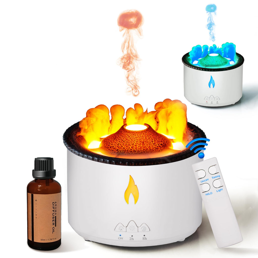 Essential Oil Diffuser, Volcano Diffuser/Humidifier, Flame and Volcano 2 Mist Mosdes, Included 50ML Hotel