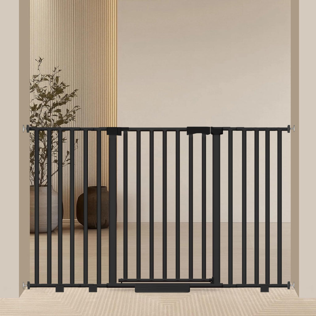 Extra Wide Baby Gate Fits 30-63 Inch Wide Opening, Toddler Pet Gate for Stairs Doorways Hallways Indoor, Walk Thru