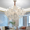 Eighteen-Light Contemporary Luxe K9 Crystal Chandelier, Clear Finish