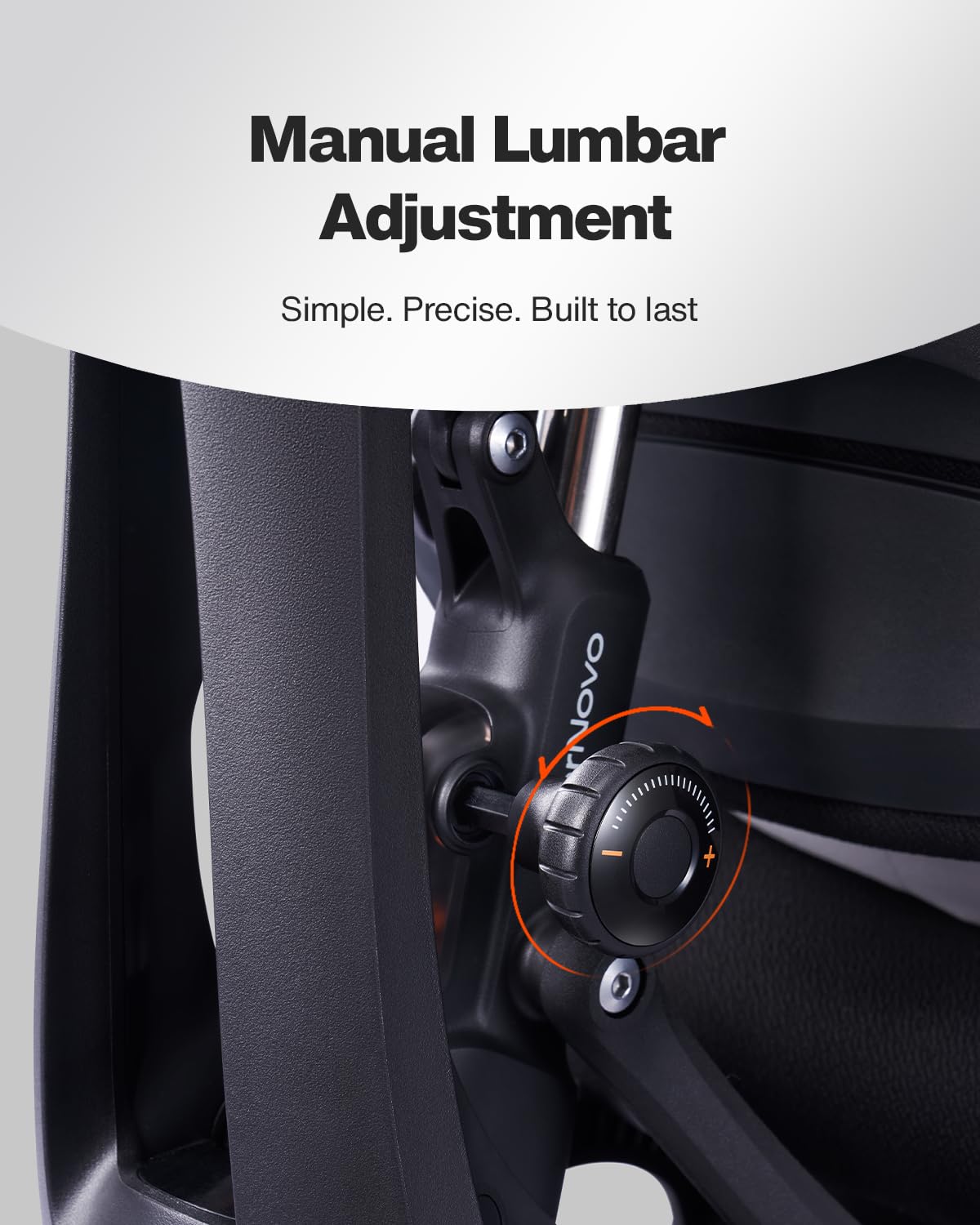 Dynamic Ergonomic Office Chair with Headrest — Obsidian Black, 48cm Seat, Spine-Follow Backrest