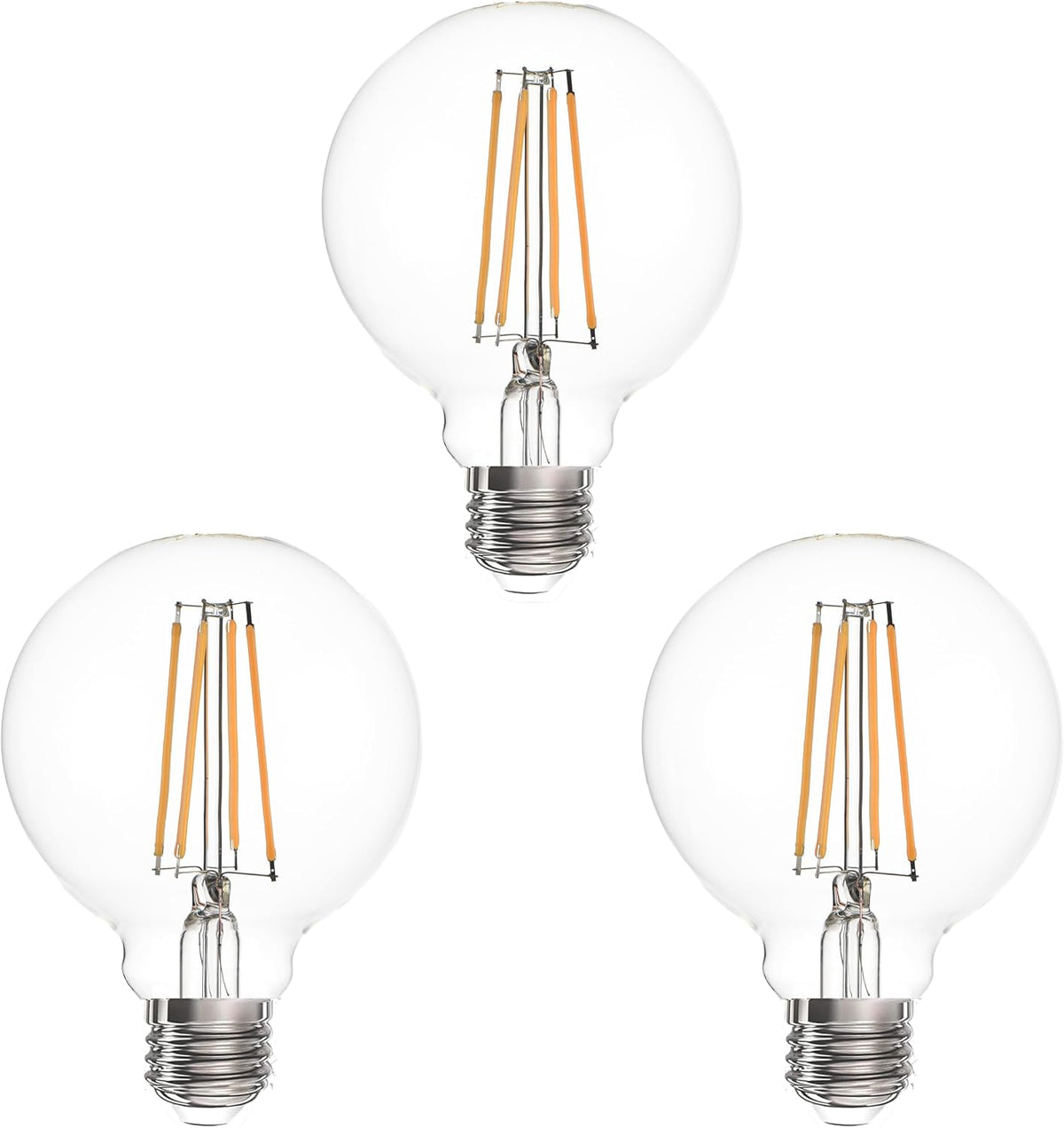 G25 Globe Edison Light Bulbs 8W 1000LM(100W Incandescent E26 dimmable Vintage Round LED Vanity Light Bulb Bedroom
