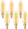 E12 Candelabra LED Light Bulbs, 6 PACK 4W E12 LED Warm Light Bulbs 2200K