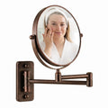7" Wall Mounted Makeup Mirror, Antique Bronze